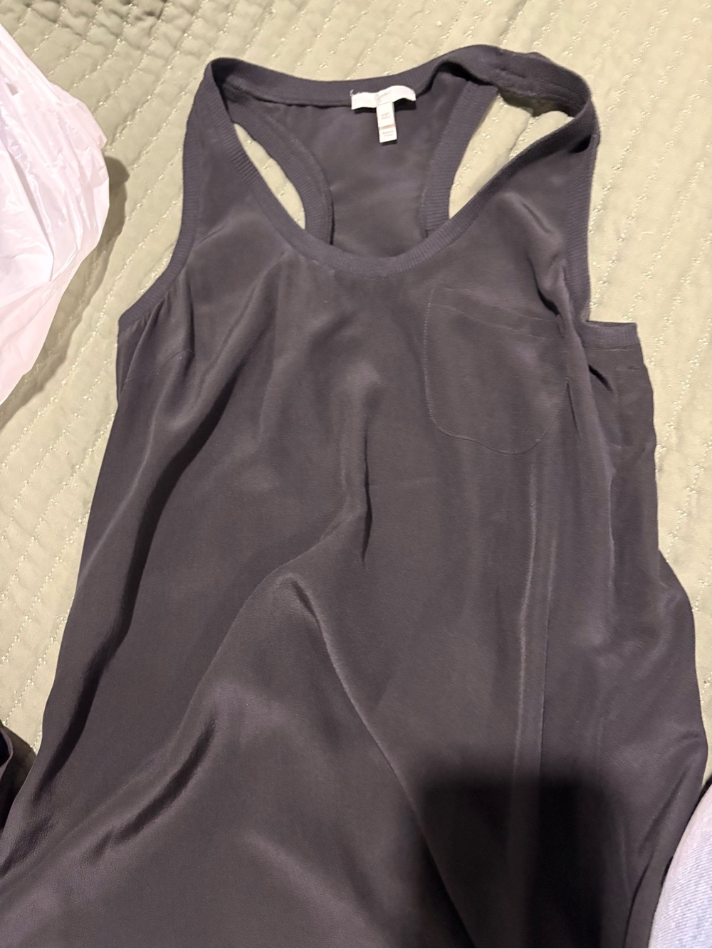 Joie Black Racerback Tank with Chest Pocket